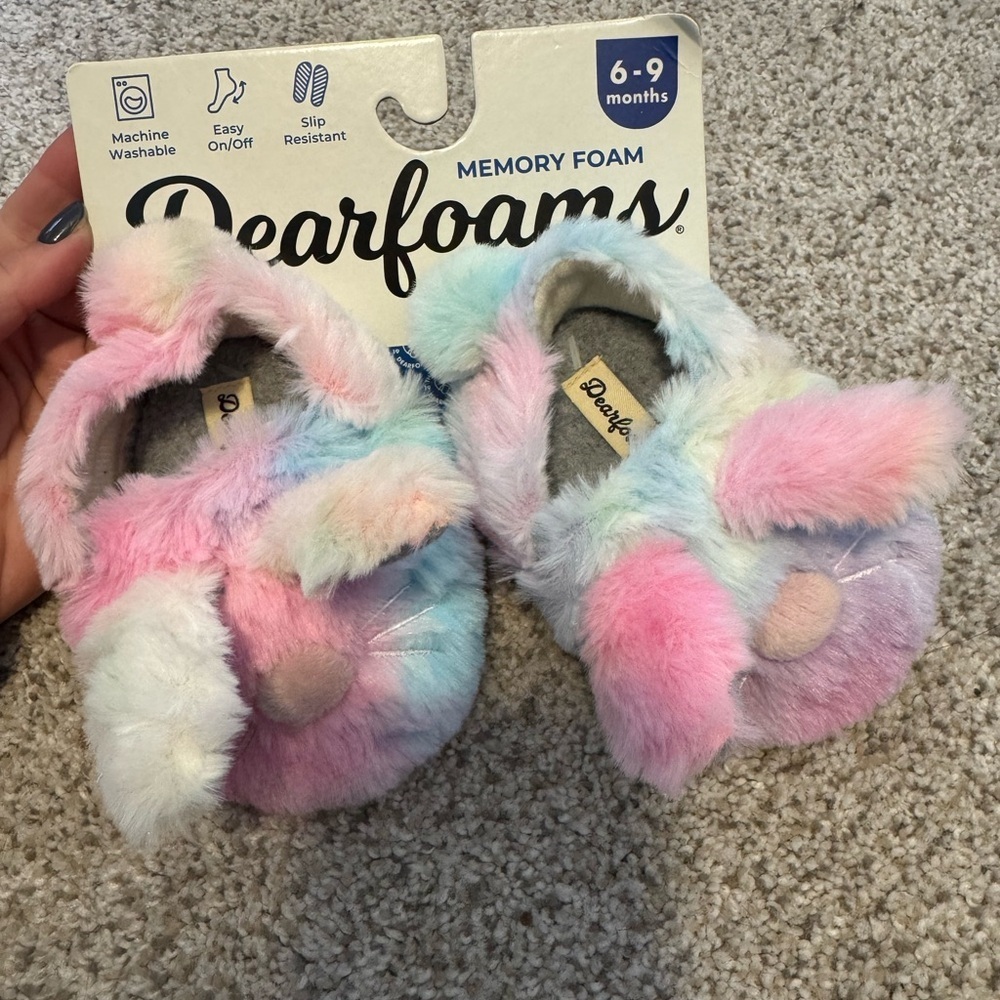 New Dearfoams Pastel bunny Baby Slippers